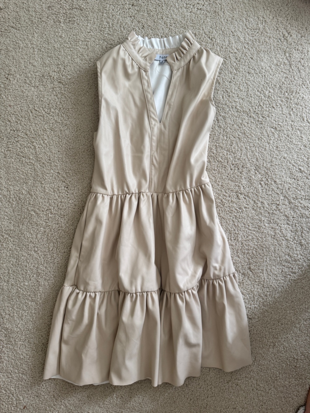 Cream Leather dress